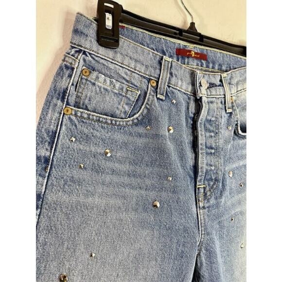 7 FOR ALL MANKIND JOSEFINA BOYFRIEND DESTROY VINTAGE W/THE STUDS size 24 - Picture 5 of 6